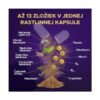 Diagram Barny's HypnoX KompleX MELATONÍN 30 kapsúl zobrazuje rozdelenú kapsulu s práškom a rastlinnými zložkami, vyznačených je 13 komponentov vrátane bylín, vitamínov skupiny B, tryptofánu a melatonínu.