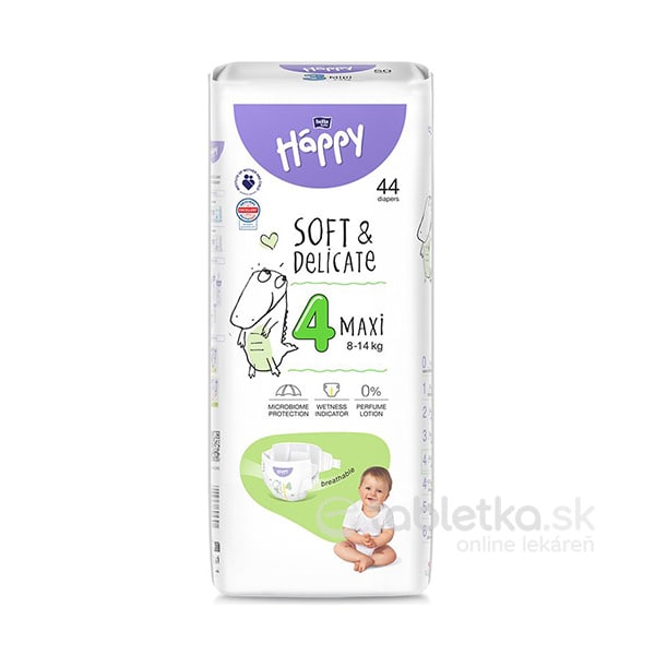 E-shop Bella Happy Soft&Delicate 4 Maxi detské plienky (8-14kg) 44ks