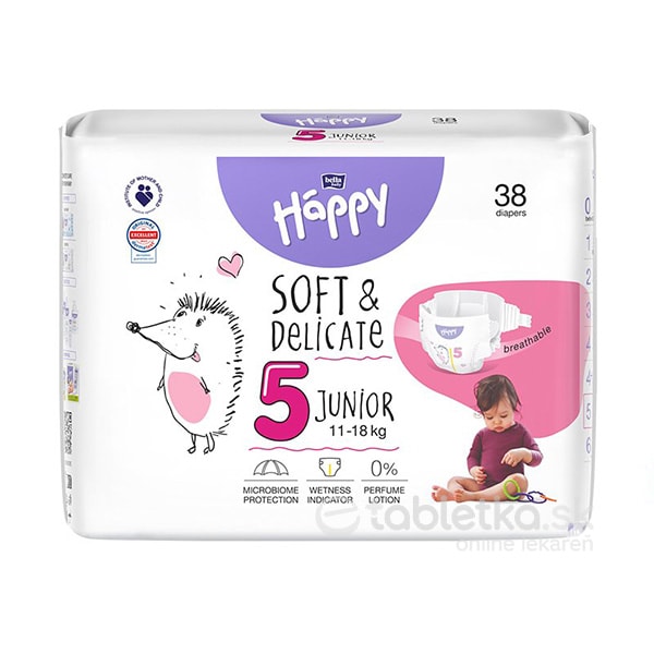 E-shop Bella Happy Soft&Delicate 5 Junior detské plienky (11-18kg) 38ks