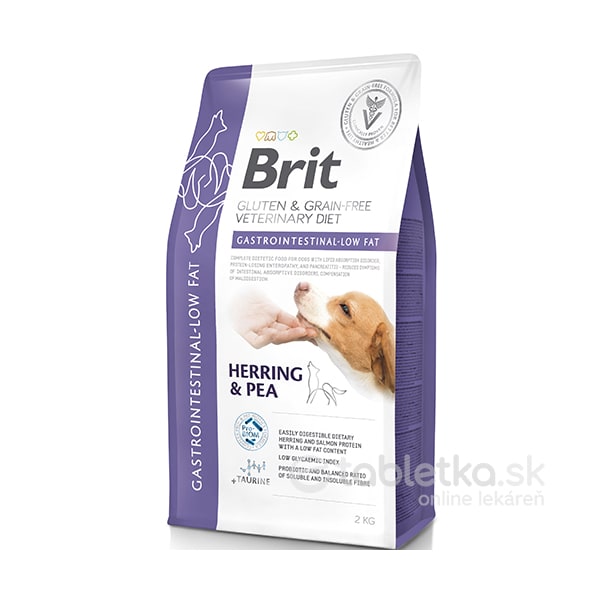 E-shop Brit Veterinary Diets GF dog Gastrointestinal LOW FAT 2kg