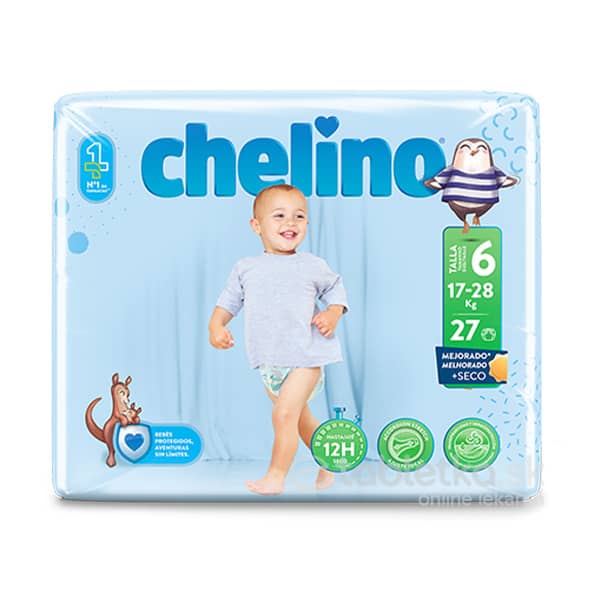 Chelino T6 detské plienky s dermo ochranou 27ks, 17-28kg