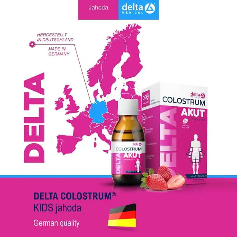 DELTA COLOSTRUM AKUT Jahoda tekuté kolostrum s nemeckým pôvodom a kvalitou