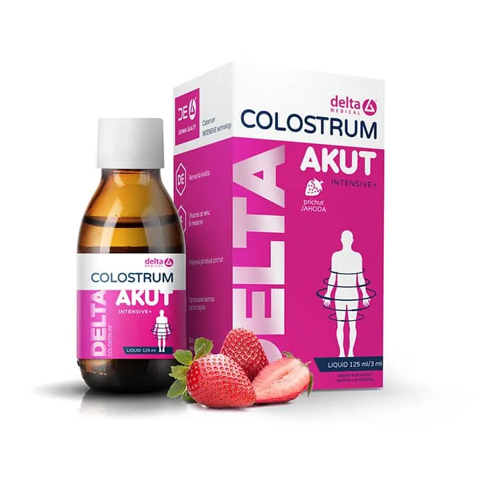 DELTA COLOSTRUM AKUT Jahoda tekuté kolostrum s príchuťou jahody