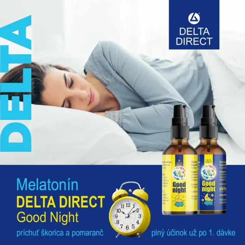 DELTA DIRECT Good Night Melatonín ŠKORICA sprej a jeho výhody