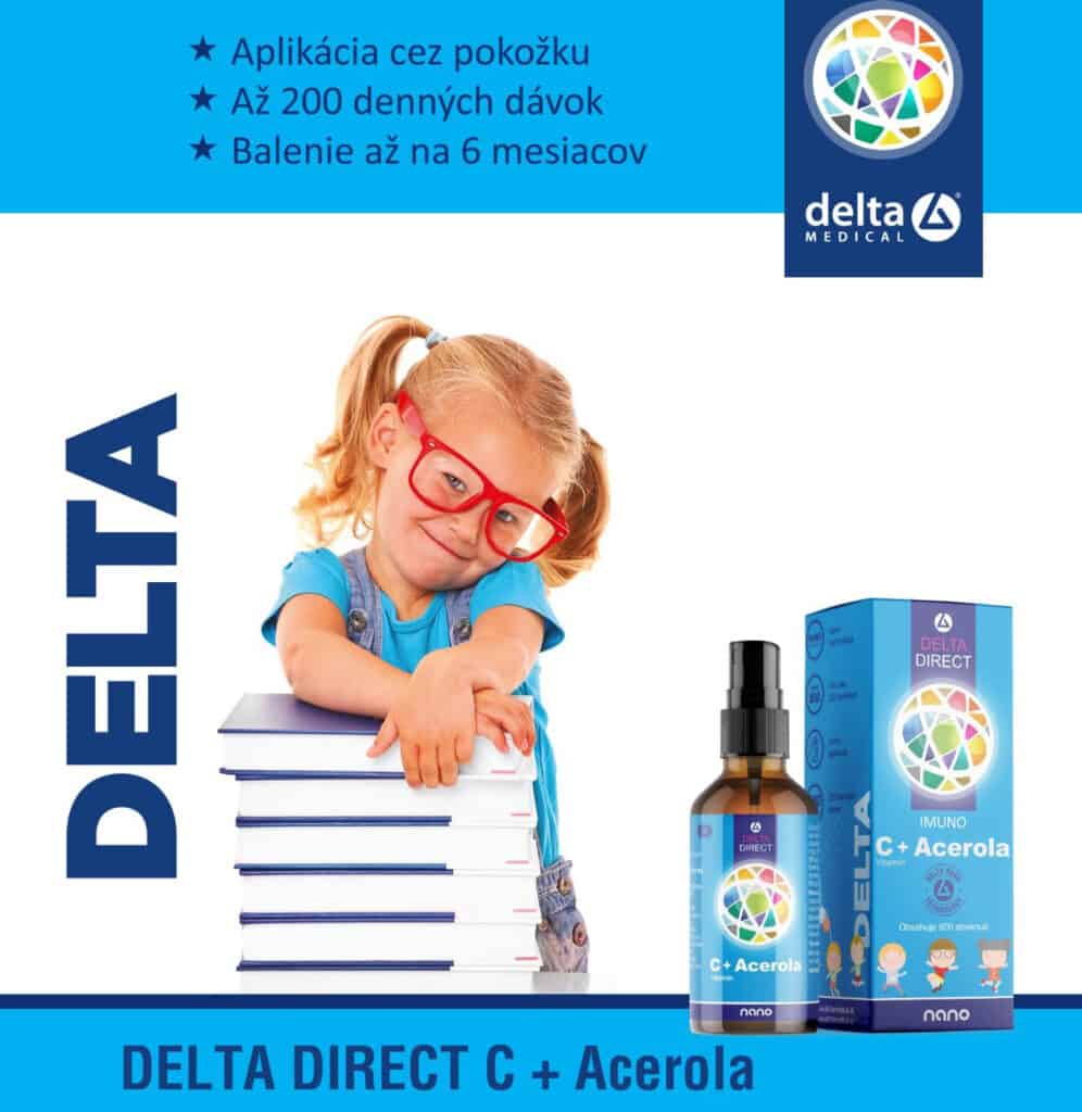 DELTA DIRECT KIDS Vitamín C + Acerola sprej na pokožku pre deti má rýchle vstrebávanie