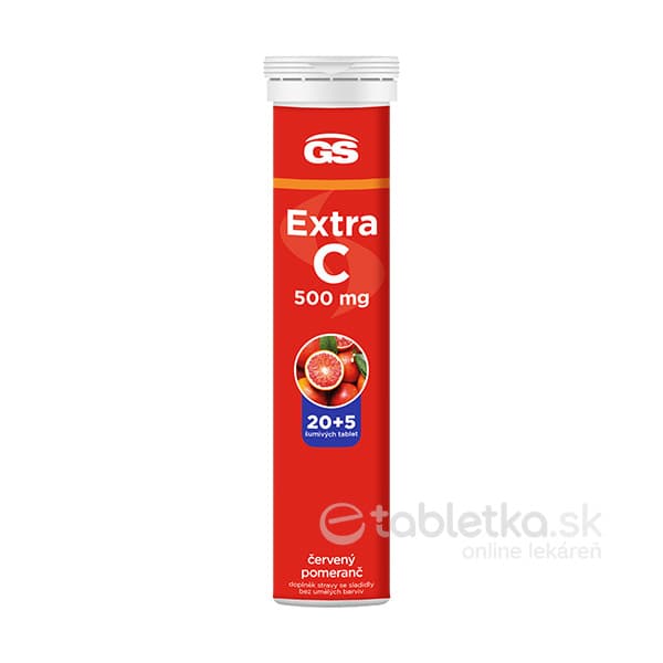 E-shop GS Extra C 500 eff.tbl. červený pomaranč 20+5ks