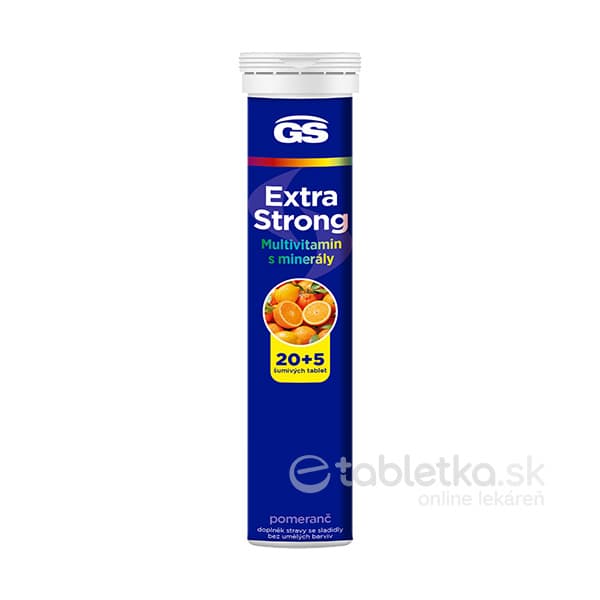 GS Extra Strong multivitamín s minerálmi eff.tbl. pomaranč 20+5ks