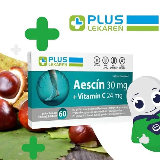 PLUS LEKÁREŇ Aescín zo semien pagaštanu kombinovaný s vitamínom C