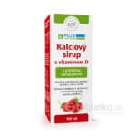 PLUS LEKÁREŇ Kalciový sirup s vitamínom D s príchuťou lesnej jahody 150ml
