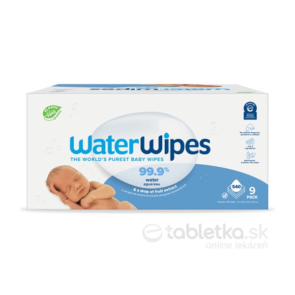 E-shop WaterWipes Obrúsky vlhčené bez plastov 9x60ks