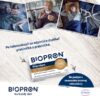 Reklama na BIOPRON Premium 30 kapsúl, v ktorom sú probiotiká a prebiotiká. Na obrázku je balenie produktu a traja ľudia: starší muž číta, žena má slúchadlá, muž sedí pri bicykli.