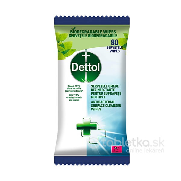 E-shop Dettol antibakteriálne obrúsky na povrchy 80 kusov