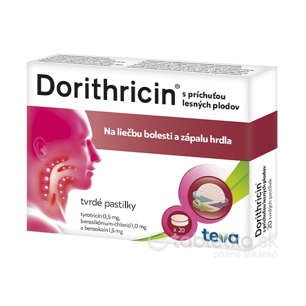E-shop Dorithricin s príchuťou lesných plodov 20 pastiliek