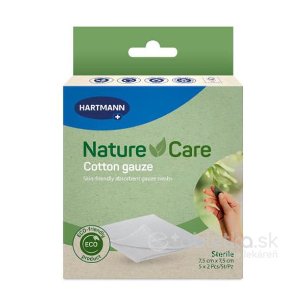 E-shop Hartmann Nature Care Cotton gauze kompresy 7,5 x7,5cm, 5x2ks