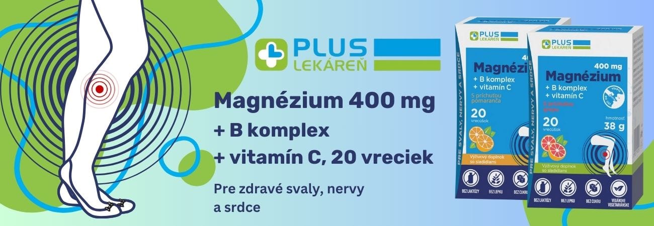Plus lekáreň Magnézium 400mg+B komplex+vitamín C pre zdravé svaly, nervy a srdce