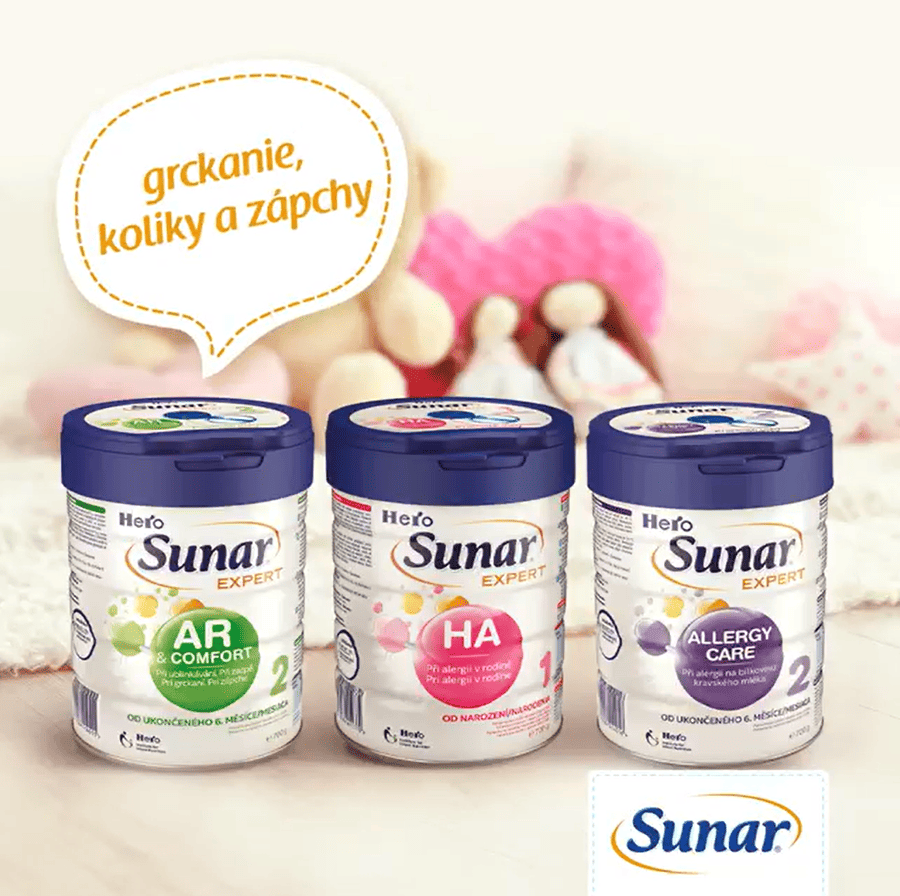 Produkty radu Sunar Expert - dojčenské mlieko Sunar Expert AR+Comfort