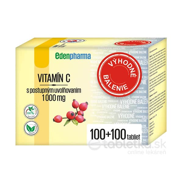 EDENPharma Vitamín C 1000mg s postupným uvoľňovaním 2x100tbl