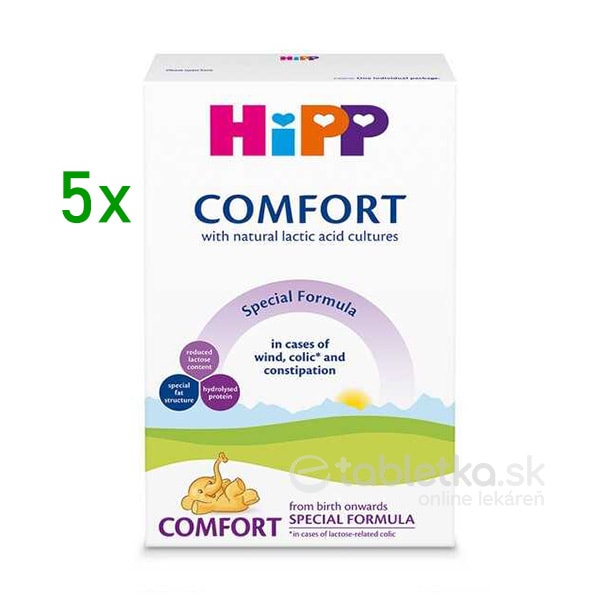 HiPP COMFORT špeciálna dojčenská výživa (od narodenia) 5x300g