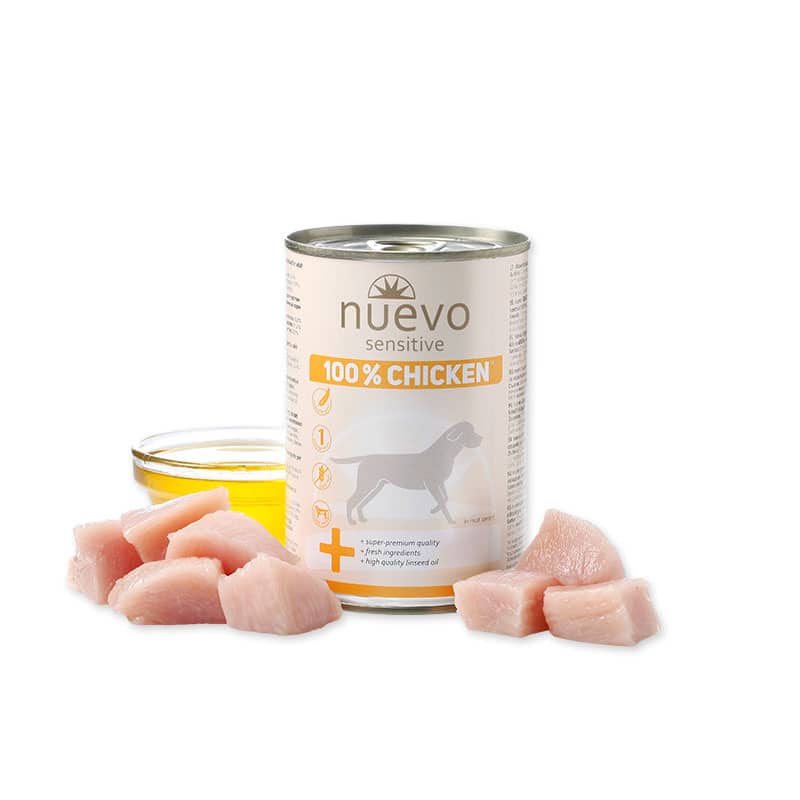 Ingrediencie krmiva Nuevo Dog Sensitive Chicken