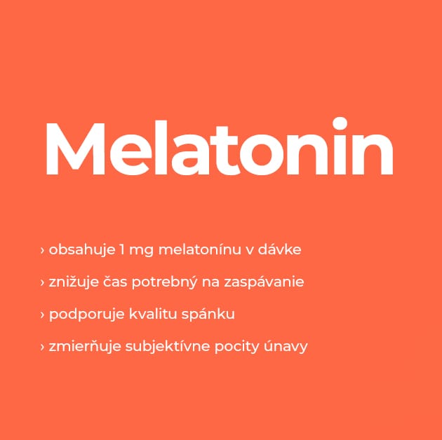 Melatonín - podpora kvality spánku, zmiernenie únavy