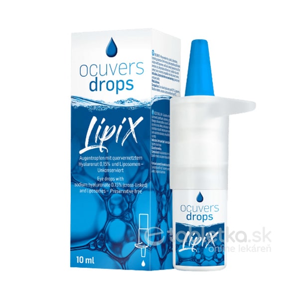 Ocuvers drops LipiX očné kvapky s HA 0,15% a lipozómami 10ml