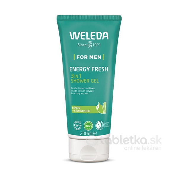 WELEDA For Men Energy Fresh 3in1 sprchový gél, citrón 200ml