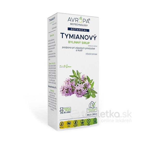 E-shop AVROPA Tymianový bylinný sirup 200ml