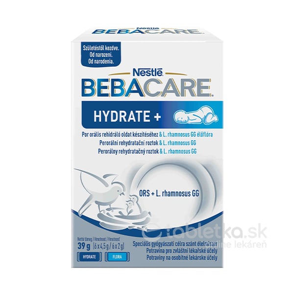 E-shop BEBACARE HYDRATE+ vrecúška (Hydrate 6x4,5g + Flora 6x2g) od narodenia 39g