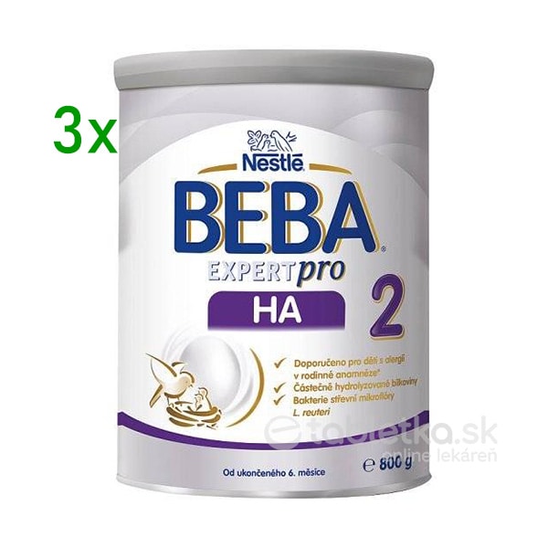 BEBA EXPERT pro HA 2 mliečna výživa 3x800g