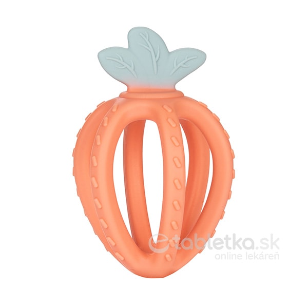 Canpol Babies 3D silikónová senzorická hryzačka Jahoda oranžová