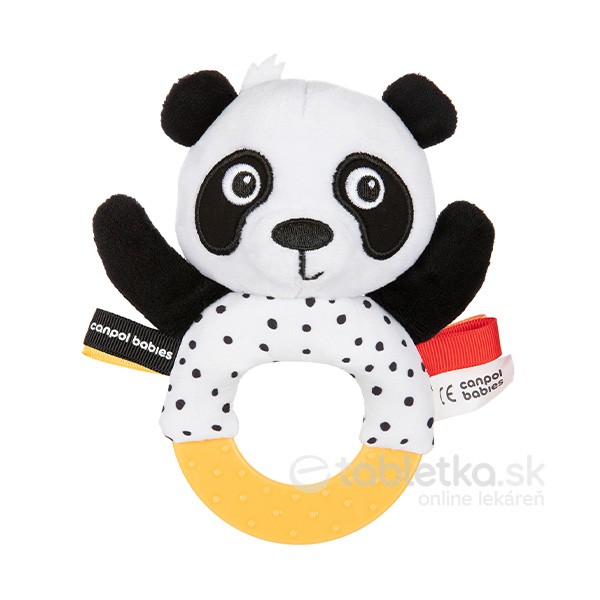 Canpol Babies senzorická hračka Panda s hryzačkou a hrkálkou BabiesBoo