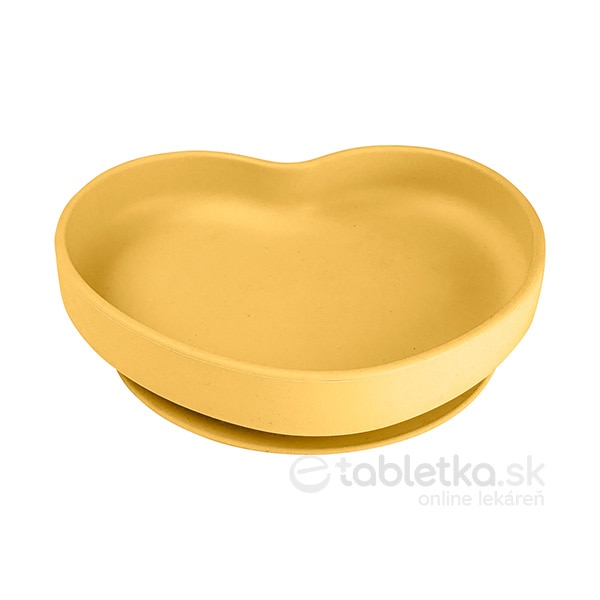 Canpol Babies silikónový tanier s prísavkou Srdce žltý