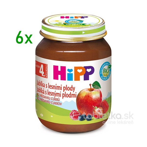 HiPP BIO Jablká s lesnými plodmi od ukončeného 4./6. mesiaca 6x125g