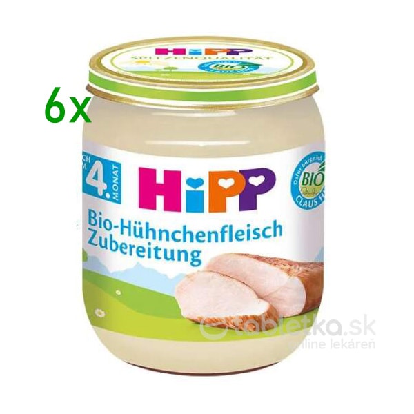 E-shop HiPP Príkrm Bio Kuracie mäso 4m+, 6x125g
