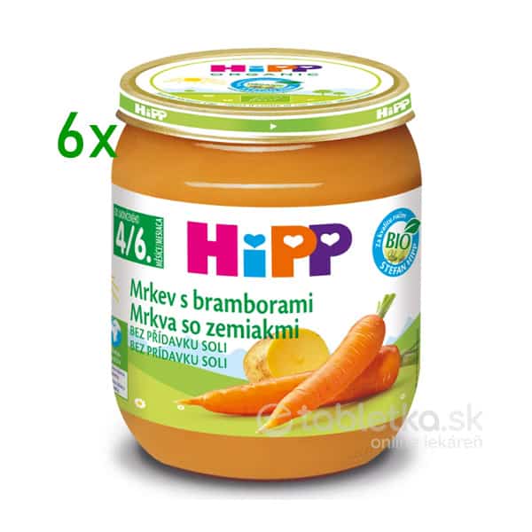 HiPP Príkrm Karotka so zemiakmi zeleninový 4m+, 6x125g