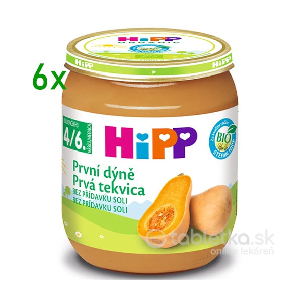 HiPP Príkrm Prvá tekvica zeleninový 4/6m+, 6x125g