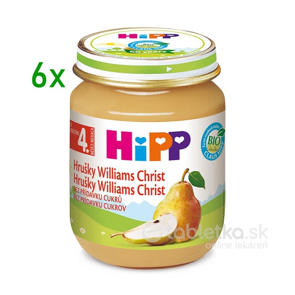 HiPP Príkrm ovocný Hrušky Wiliams-Christ 4m+, 6x125g