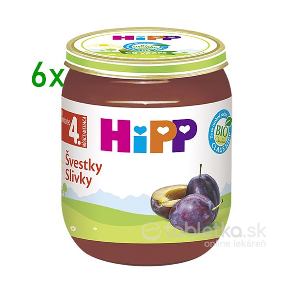 HiPP Príkrm ovocný Slivky 4m+, 6x125g