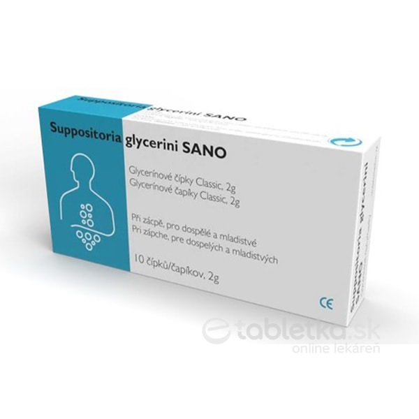 Suppositoria Glycerini SANO Classic 2g glycerínové čapíky 10ks