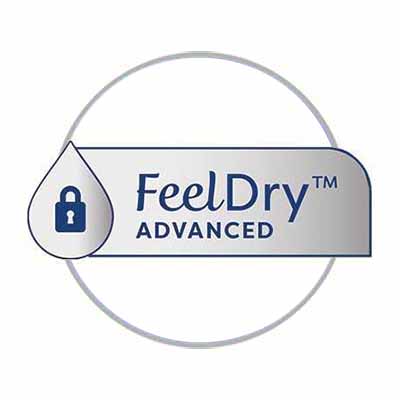Tá sa na povrchu neudrží, o čo sa postará technológia vrchnej a distribučnej vrstvy FeelDry Advanced™