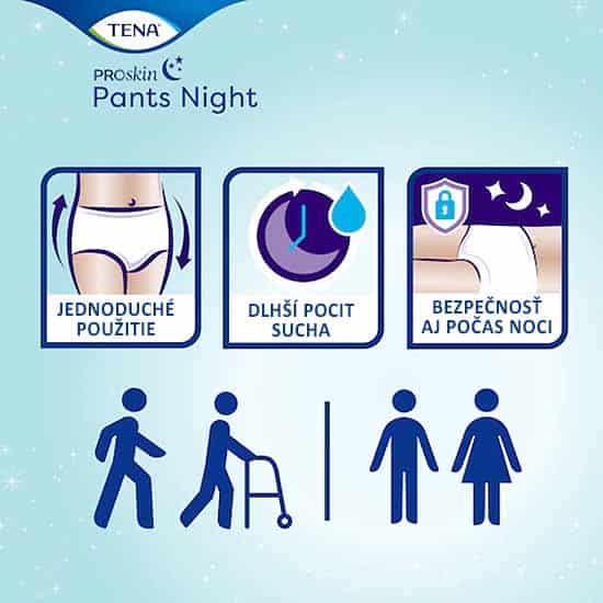 Výhody nohavičiek Tena Pants Night Super