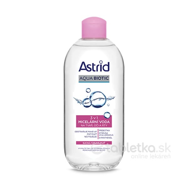 E-shop Astrid AQUA BIOTIC Micelárna voda 3 v1 suchá a citlivá pleť 400ml