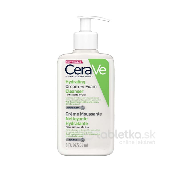 E-shop CeraVe čistiaci penivý krém na normálnu až suchú pokožku 473ml