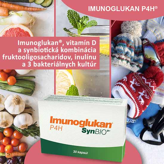 Imunoglukan®, vitamín D, synbiotická kombinácia fruktooligosacharidov a 3 bakteriálnych kultúr