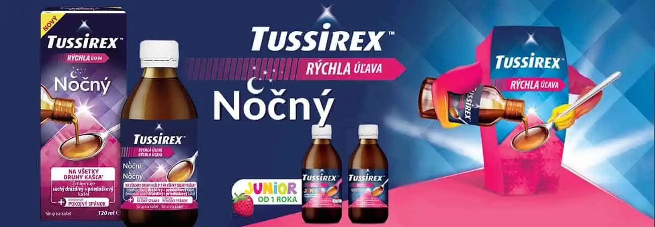 TUSSIREX nočný sirup - rýchla úľava pri oboch typoch kašľa