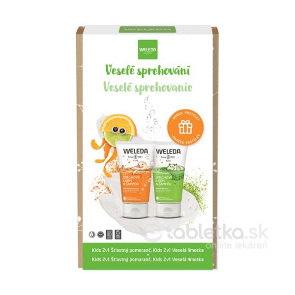 E-shop WELEDA Veselé sprchovanie Kids SET 2v1 sprchový krém + šampón 2x150ml + darček