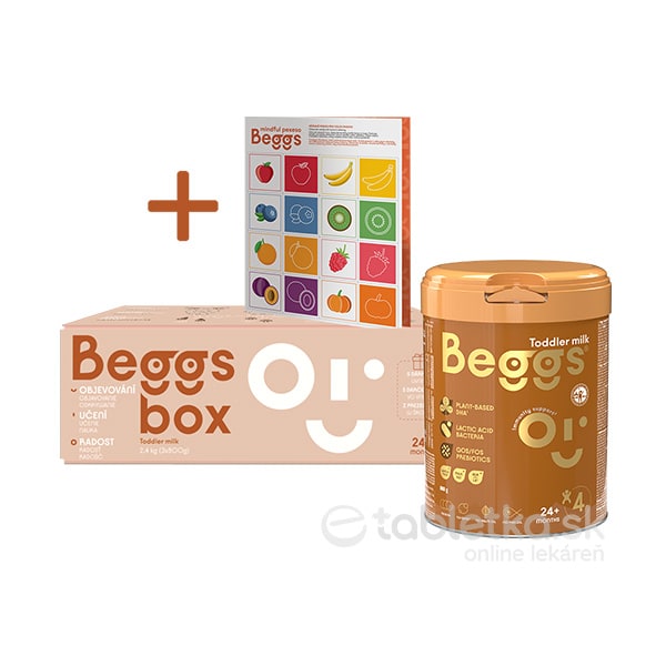 Beggs 4 box batoľacie mlieko 24m+, + pexeso 3x800g