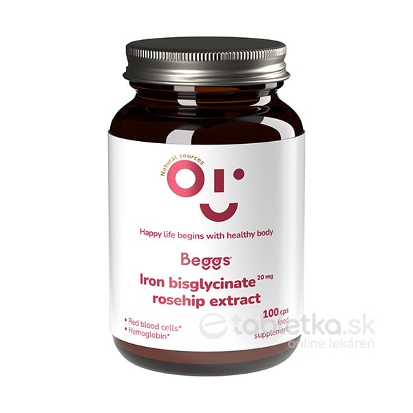 E-shop Beggs Iron bisglycinate 20mg + Rosehip extract 100cps