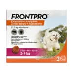 FRONTPRO 11mg žuvacie tablety pre psy 3ks 2-4kg