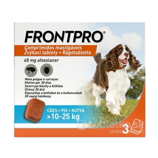 E-shop FRONTPRO 68mg žuvacie tablety pre psy 3ks 10-25kg